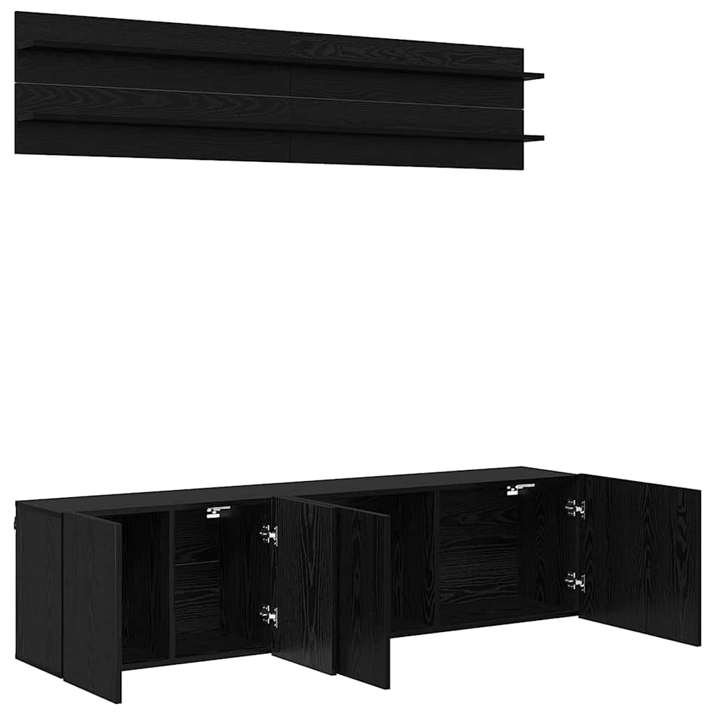 TV-Einheiten 6 pcs Schwarz Eichen-Optik Holzwerkstoff
