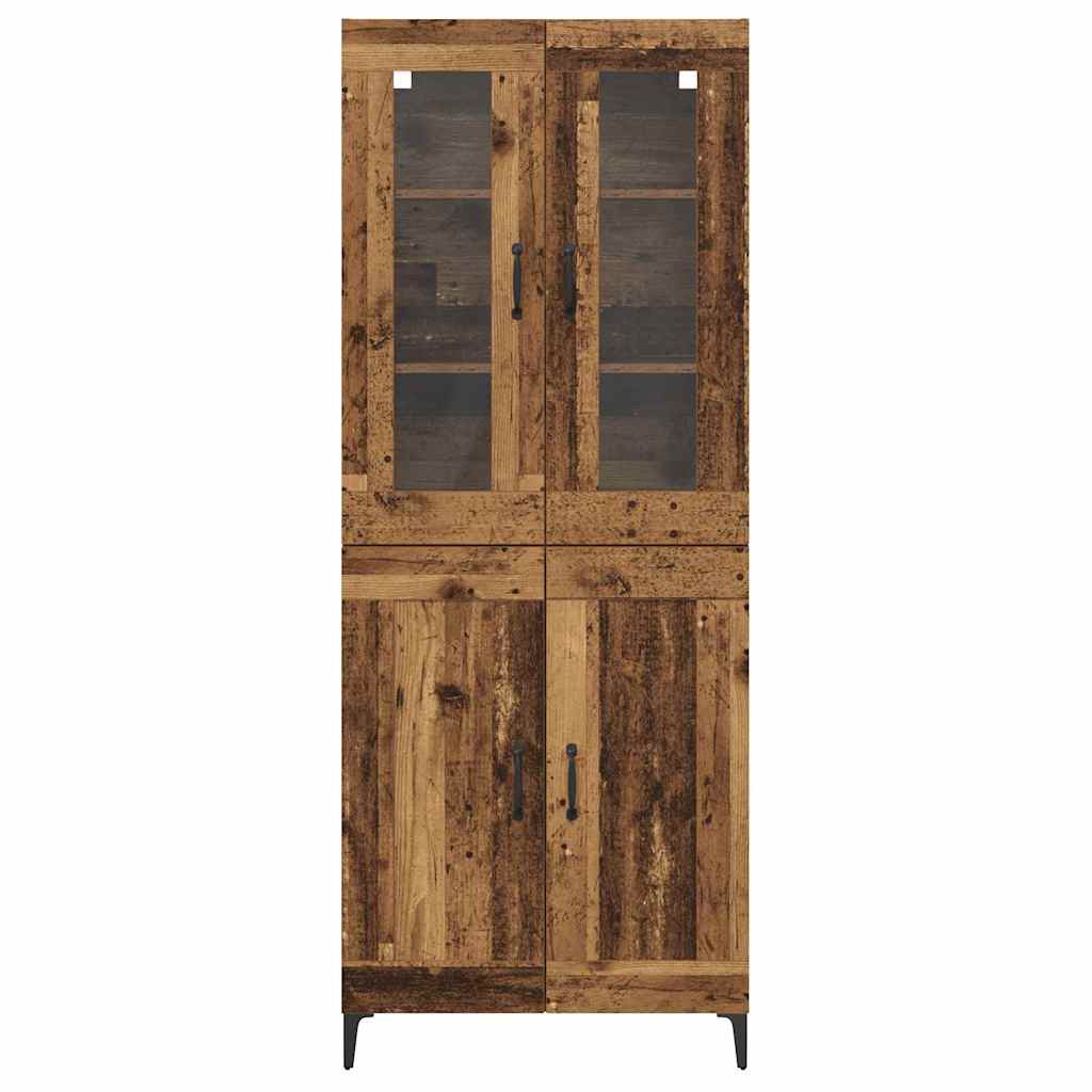 Highboard Altholz 69,5 x 34 x 180 cm Holzwerkstoff
