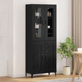 Highboard Schwarz Eichen-Optik 69,5 x 34 x 180 cm Holzwerkstoff