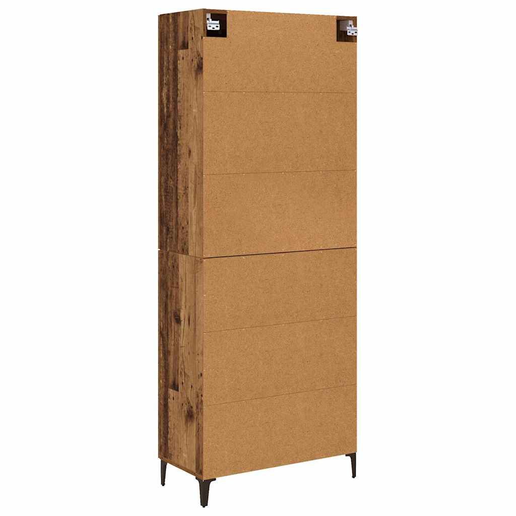 Highboard Altholz 69,5 x 34 x 180 cm Holzwerkstoff