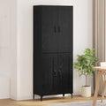 Highboard Schwarz Eichen-Optik 69,5 x 34 x 180 cm Holzwerkstoff