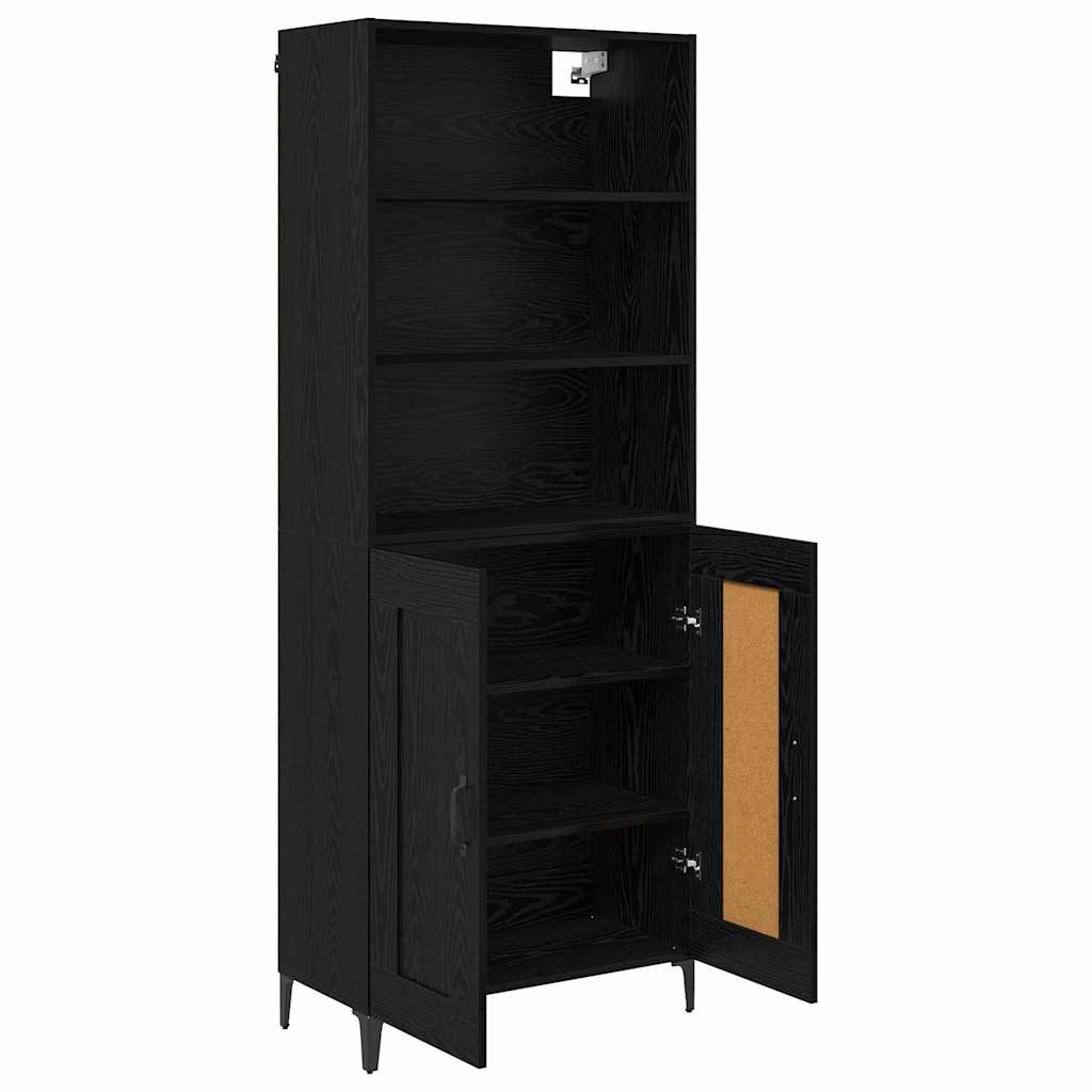 Highboard 2 pcs Schwarz Eichen-Optik Holzwerkstoff