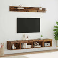 TV-Wandregal-Set mit LED 5 pcs Altholz Holzwerkstoff