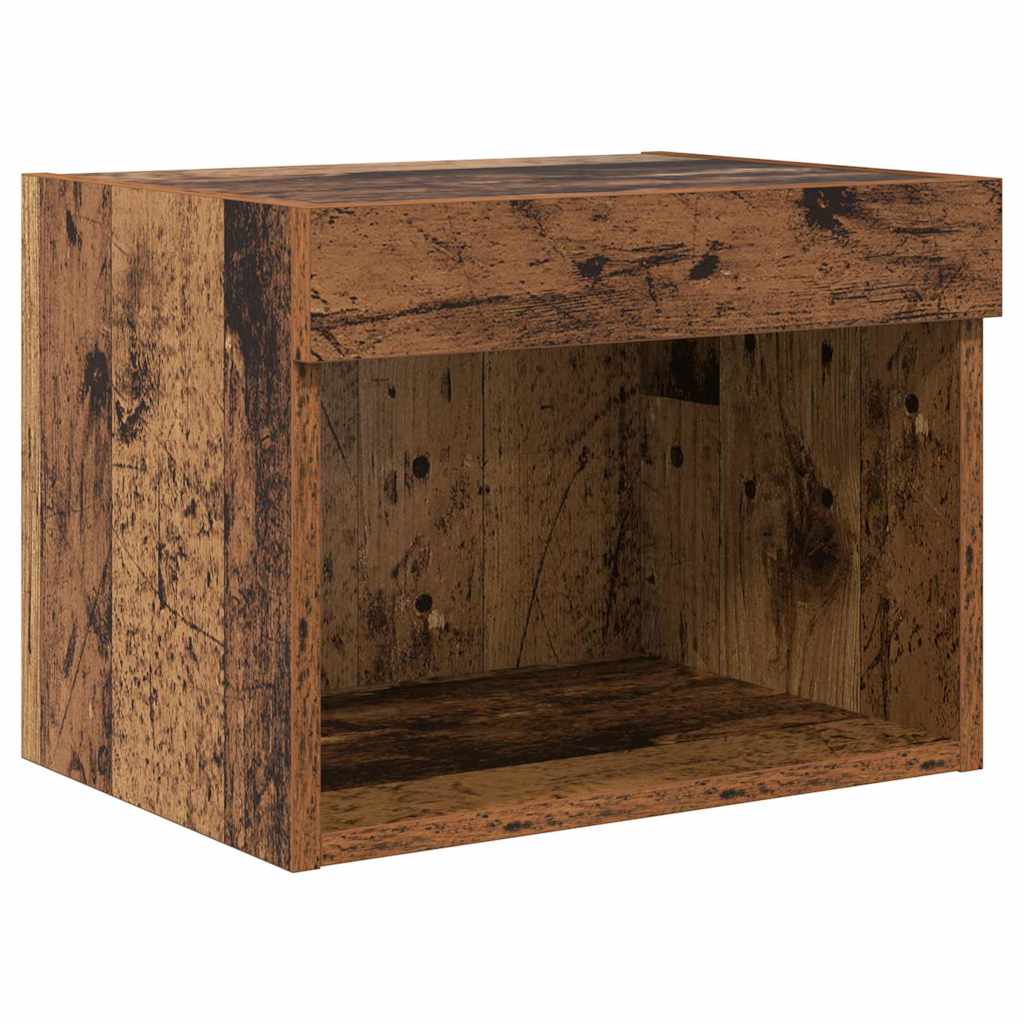 TV-Wandregal-Set mit LED 5 pcs Altholz Holzwerkstoff