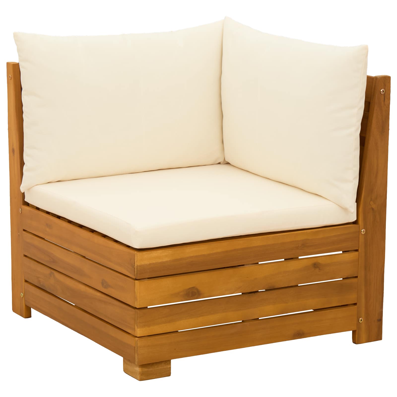 Outdoor-Sofagarnitur mit Kissen 3 Stück Braun Massivholz Akazie