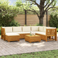 Outdoor-Sofagarnitur mit Kissen 8 Stück Braun Massivholz Akazie