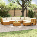 Outdoor-Sofagarnitur 11 Stück Braun Massivholz Akazie