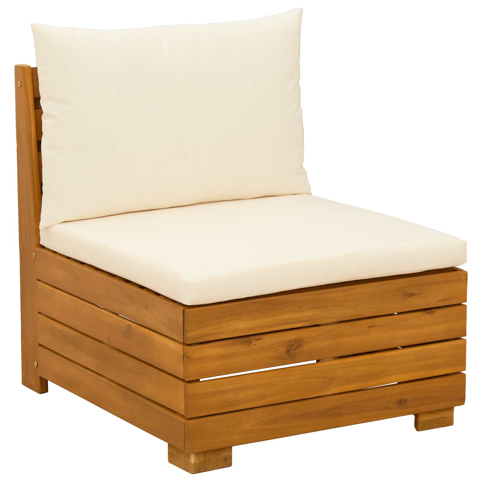 Outdoor-Sofagarnitur mit Kissen 3 Stück Braun Massivholz Akazie