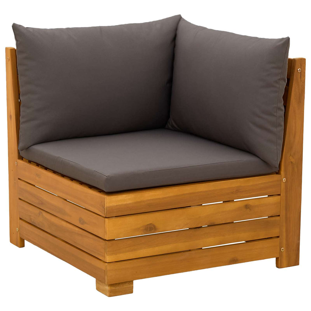 Outdoor-Sofagarnitur mit Kissen 4 Stück Braun Massivholz Akazie
