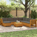 Outdoor-Sofagarnitur mit Kissen 9 Stück Braun Massivholz Akazie
