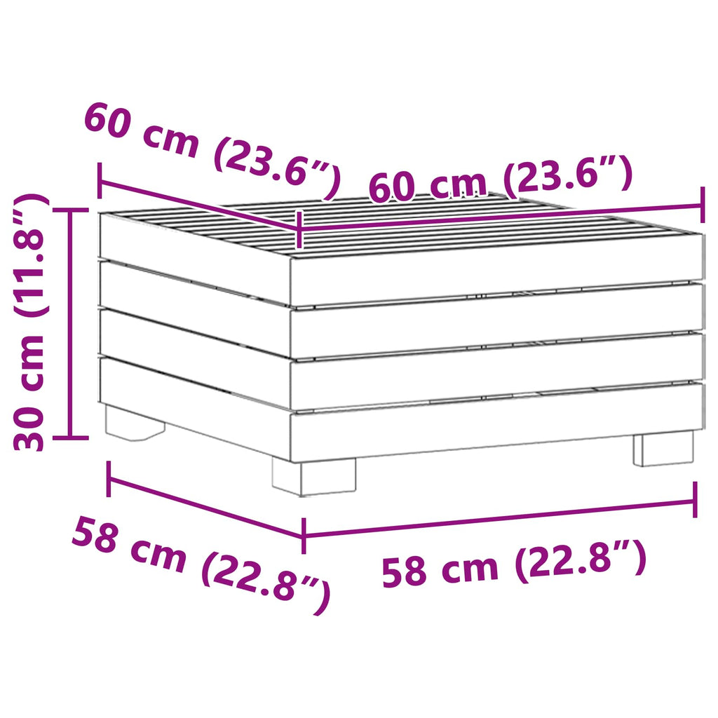Garten-Beistelltisch Massivholz Akazie Braun 60 x 60 x 30 cm
