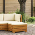 Garten-Fußhocker Massivholz Akazie Braun