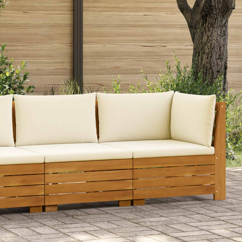 Garten-Lounge-Set mit Kissen 2 Stück Braun Massivholz Akazie