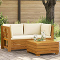 Garten-Lounge-Set mit Kissen 2 Stück Braun Massivholz Akazie