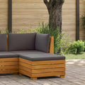 Garten-Fußhocker Massivholz Akazie Braun