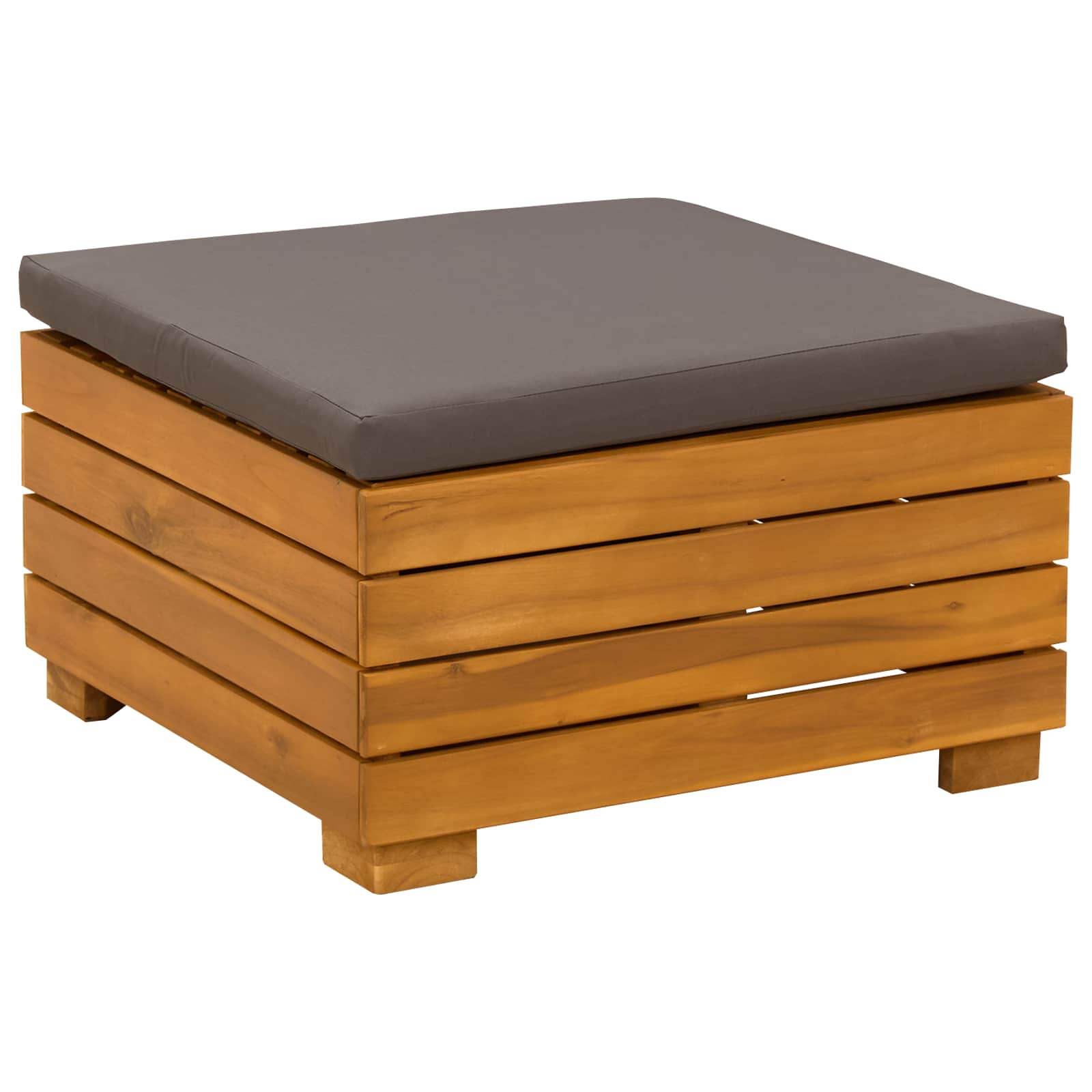 Garten-Fußhocker Massivholz Akazie Braun