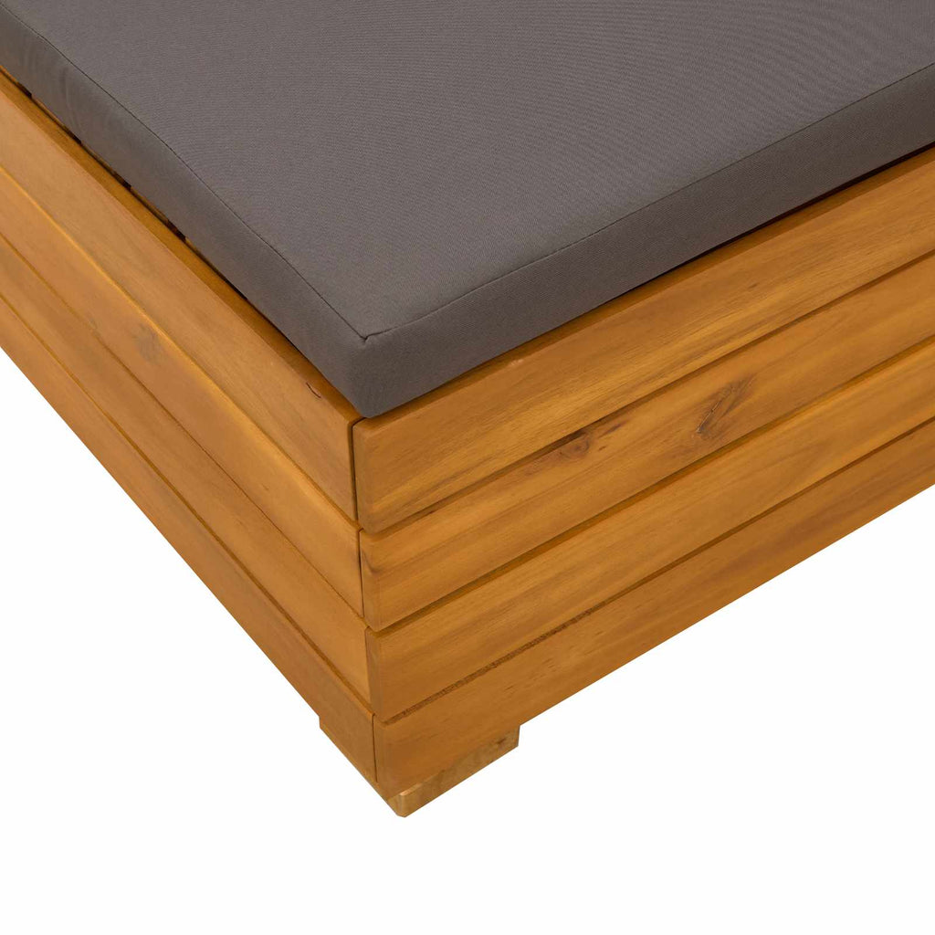 Garten-Lounge-Set mit Kissen 2 Stück Braun Massivholz Akazie