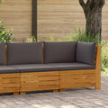 Garten-Lounge-Set mit Kissen 2 Stück Braun Massivholz Akazie
