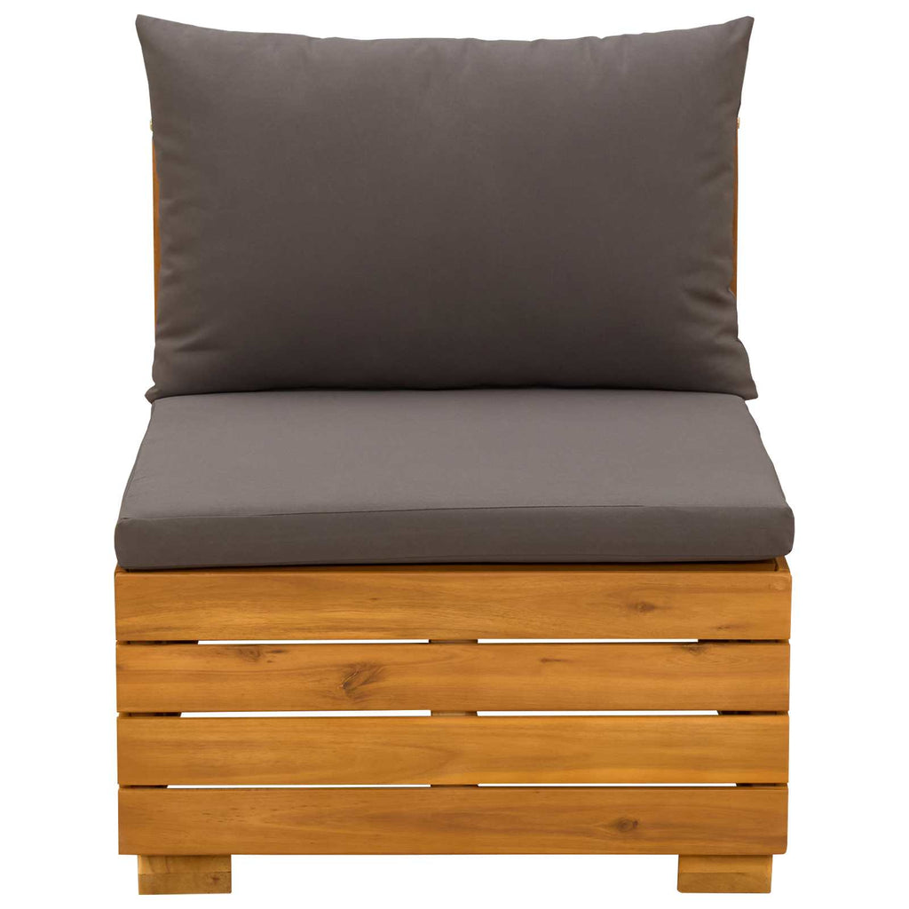 Garten-Lounge-Set mit Kissen 2 Stück Braun Massivholz Akazie