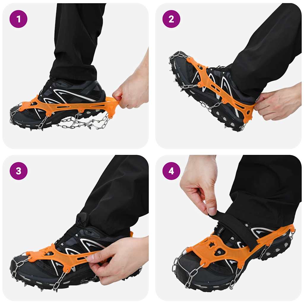 Eiskrallen für Schuhe Orange L