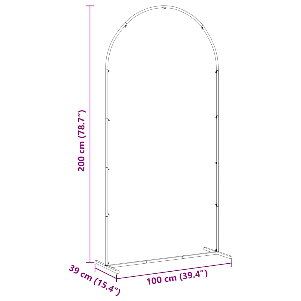 Hochzeitsbogen Gold 100 x 39 x 200 cm Stahl