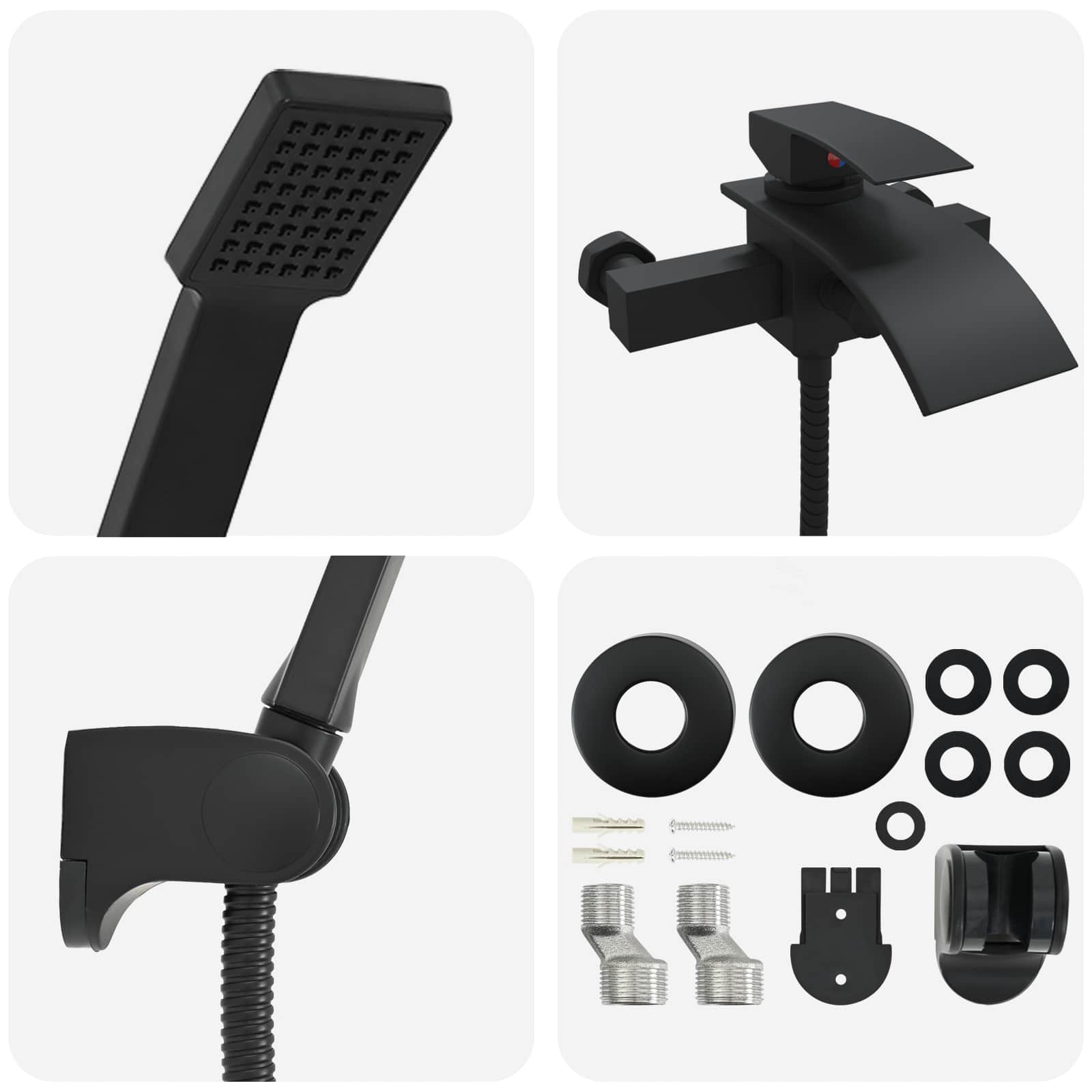 Duschkopf Set Schwarz G 1 / 2 Zoll