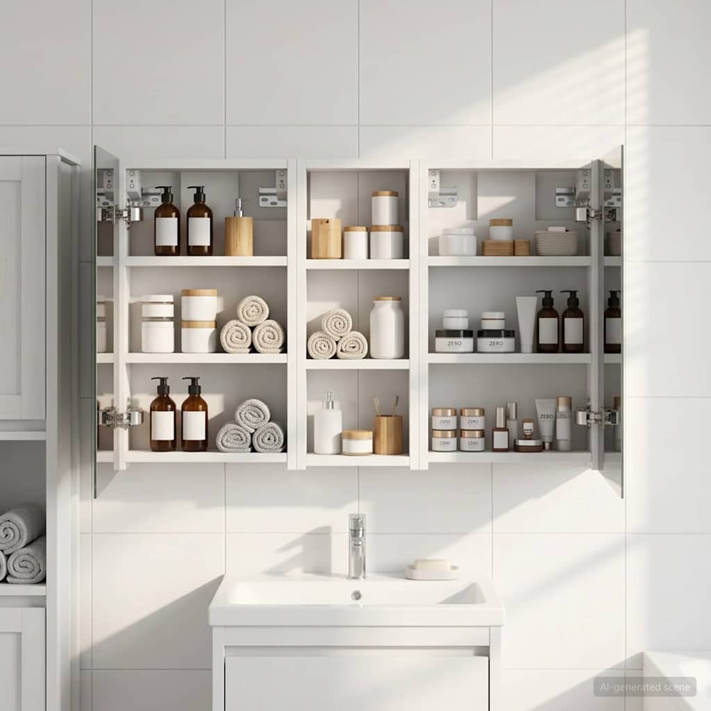 Badezimmerschrank-Set 3 pcs 80 x 10,5 x 50 cm Holzwerkstoff