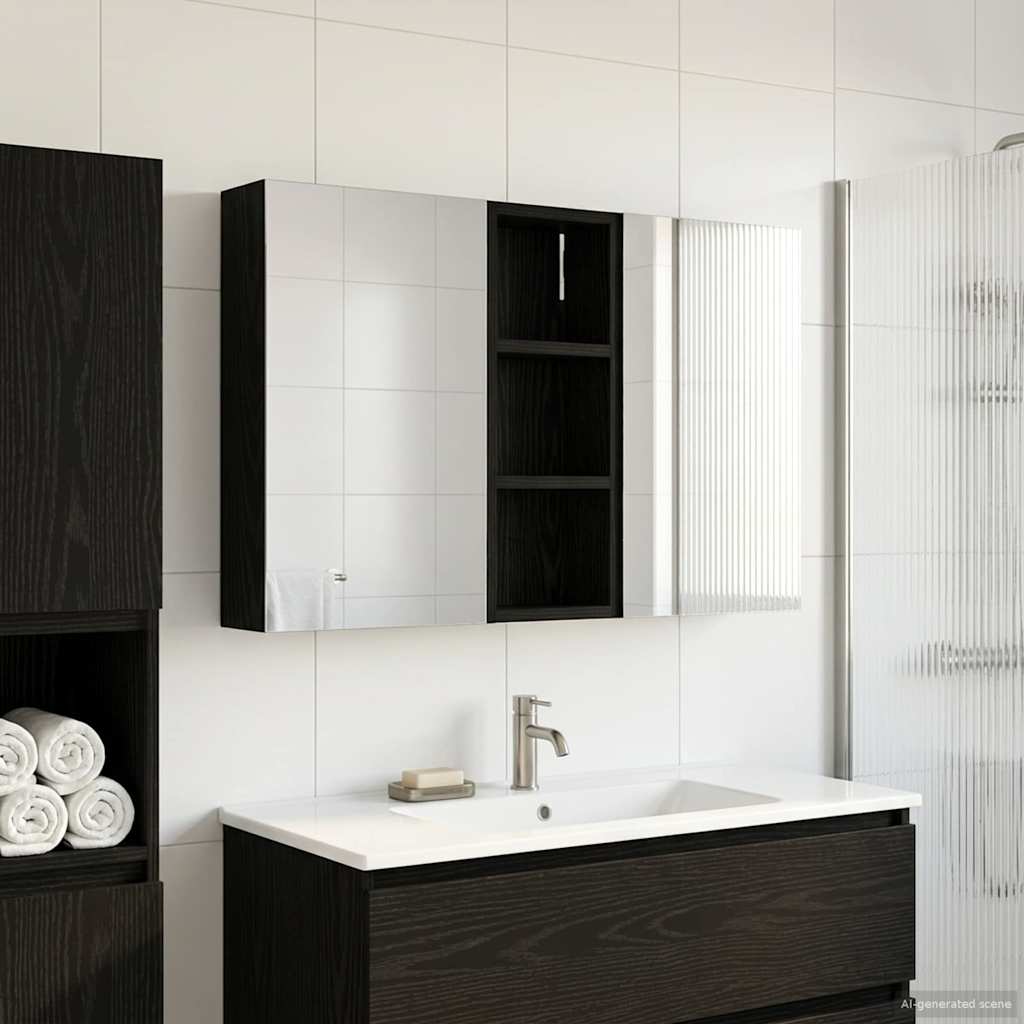Badezimmerschrank-Set 3 pcs 80 x 10,5 x 50 cm Holzwerkstoff