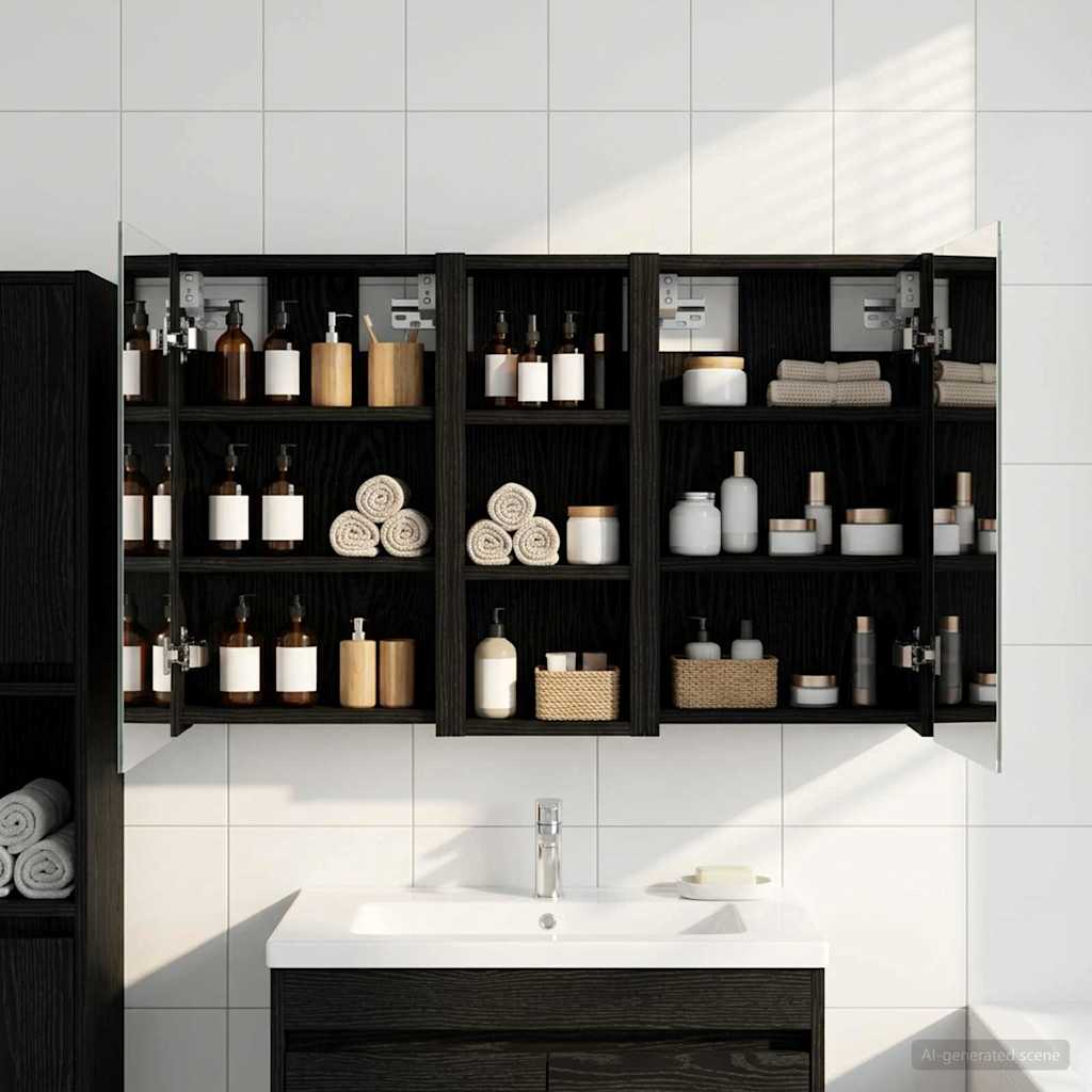 Badezimmerschrank-Set 3 pcs 80 x 10,5 x 50 cm Holzwerkstoff