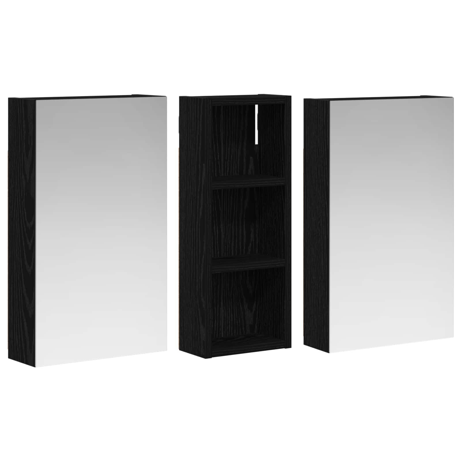Badezimmerschrank-Set 3 pcs 80 x 10,5 x 50 cm Holzwerkstoff