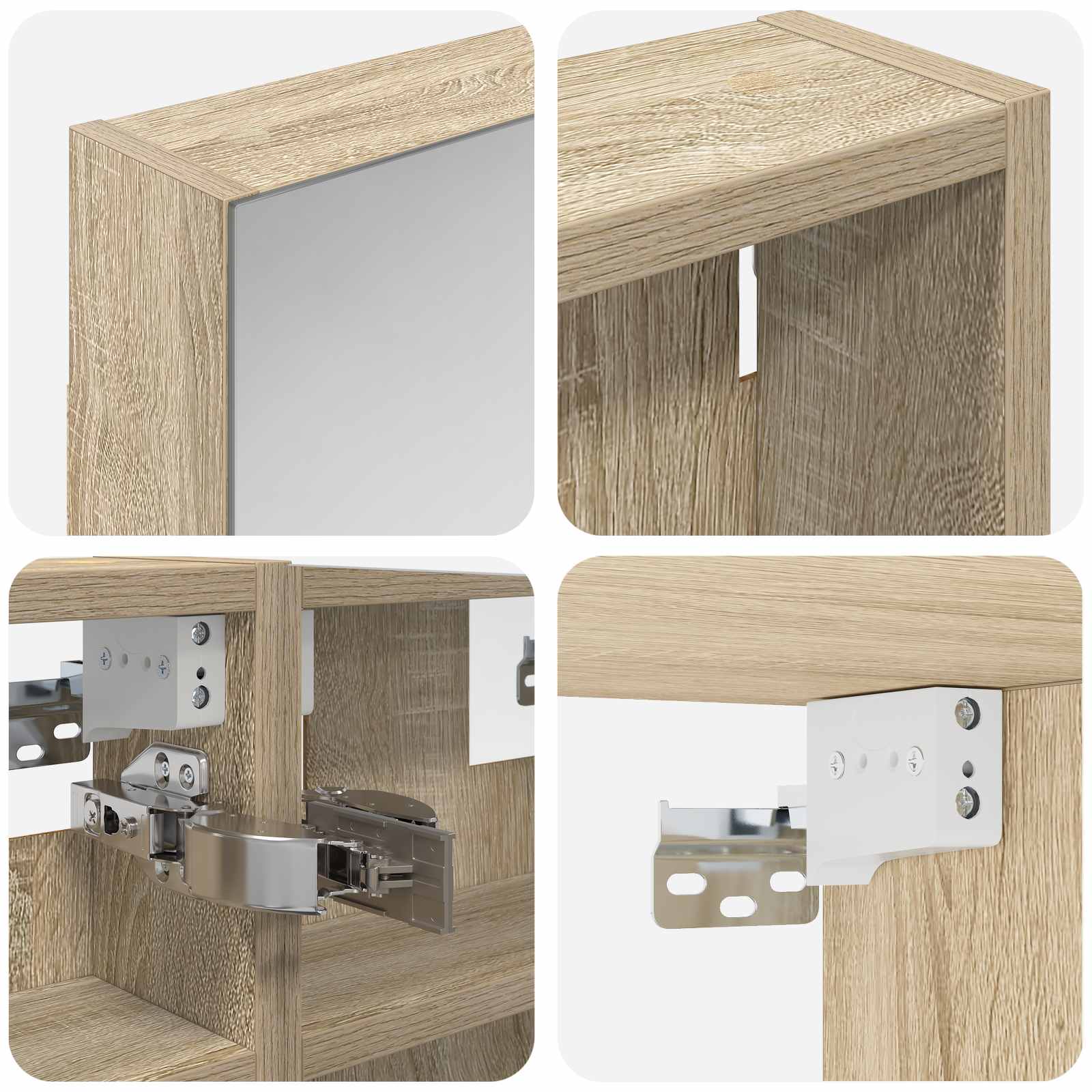 Badezimmerschrank-Set 3 pcs 80 x 10,5 x 50 cm Holzwerkstoff