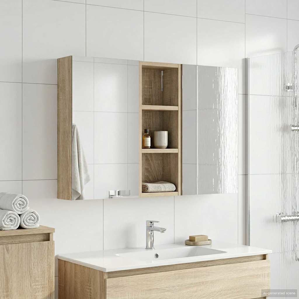 Badezimmerschrank-Set 3 pcs 80 x 10,5 x 50 cm Holzwerkstoff
