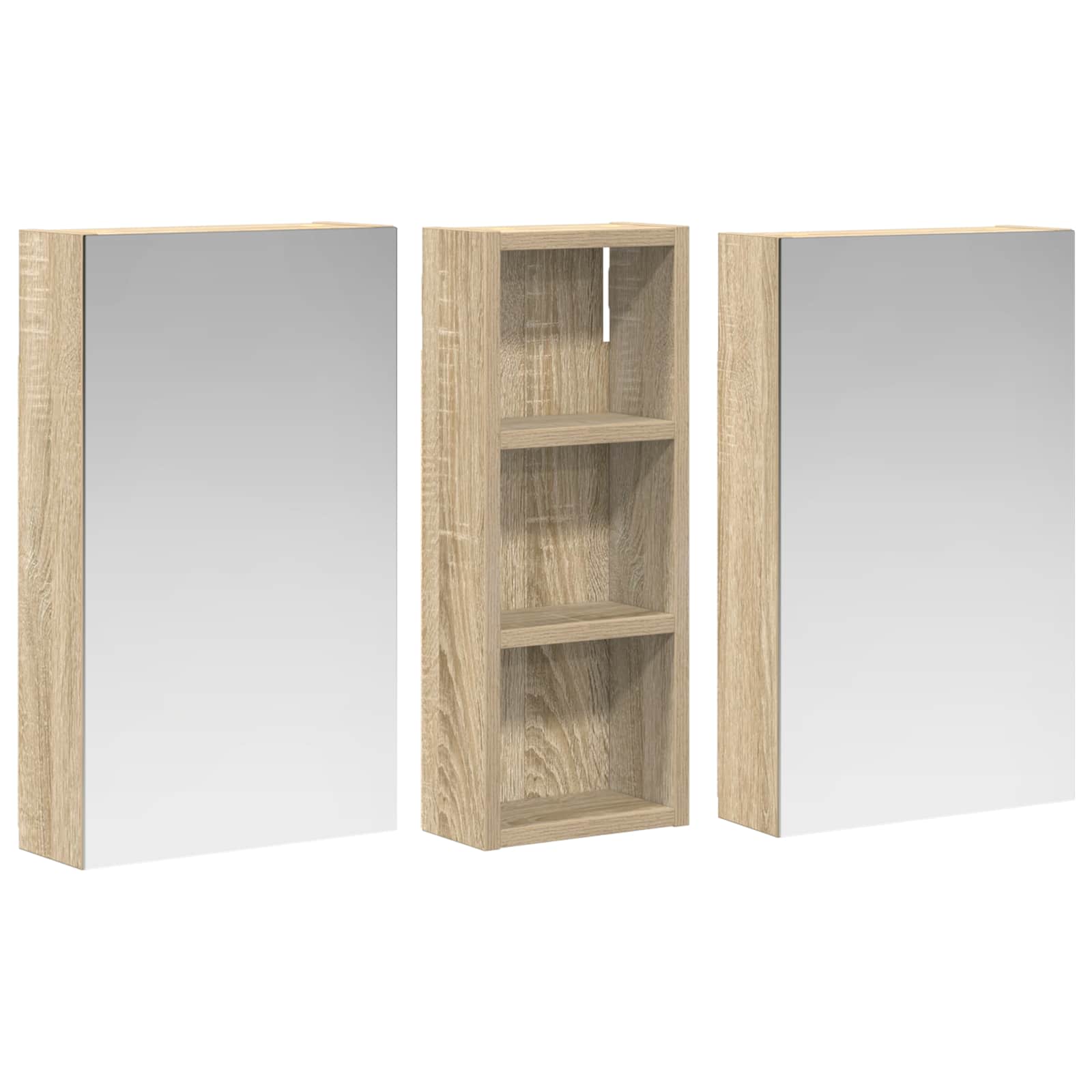 Badezimmerschrank-Set 3 pcs 80 x 10,5 x 50 cm Holzwerkstoff
