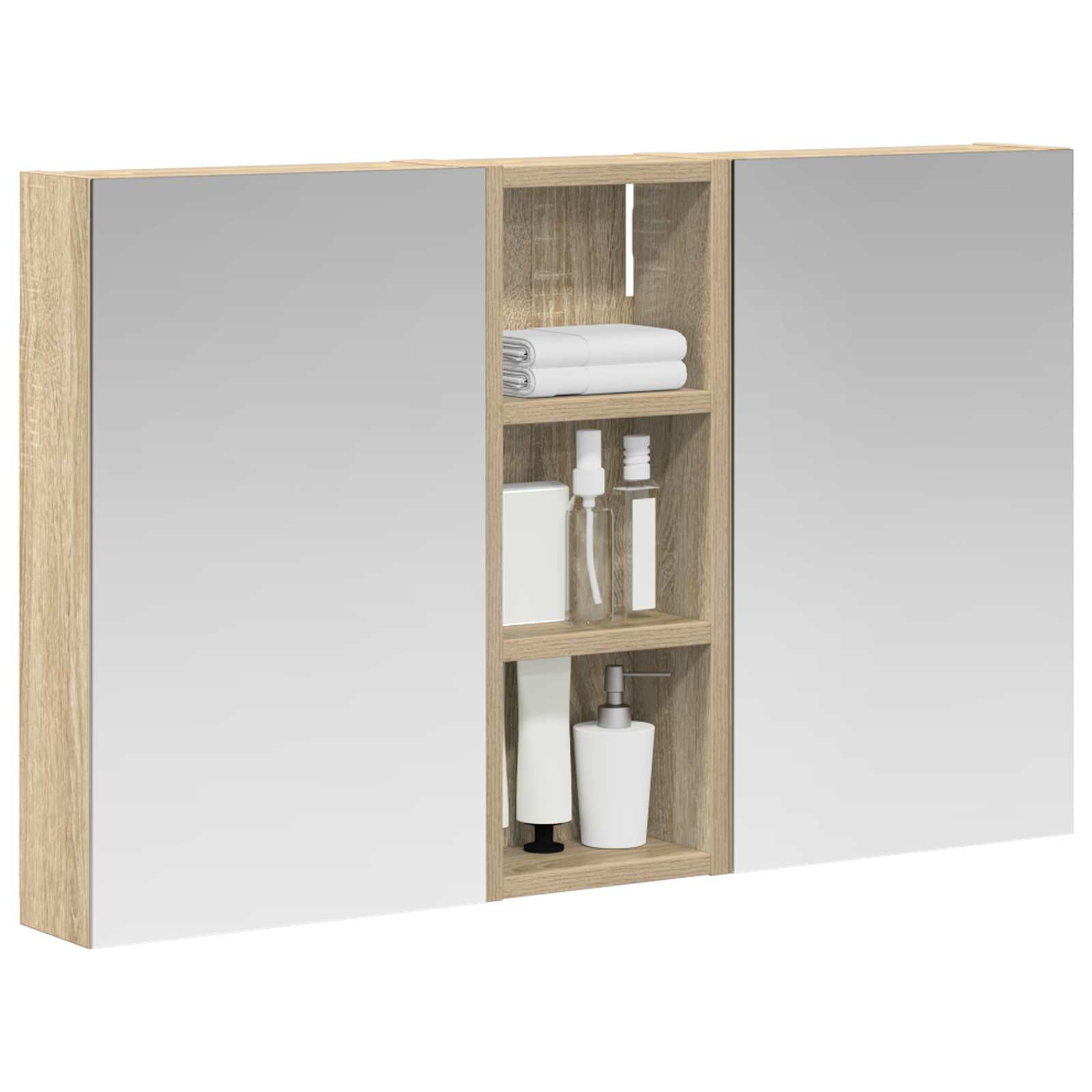 Badezimmerschrank-Set 3 pcs 80 x 10,5 x 50 cm Holzwerkstoff