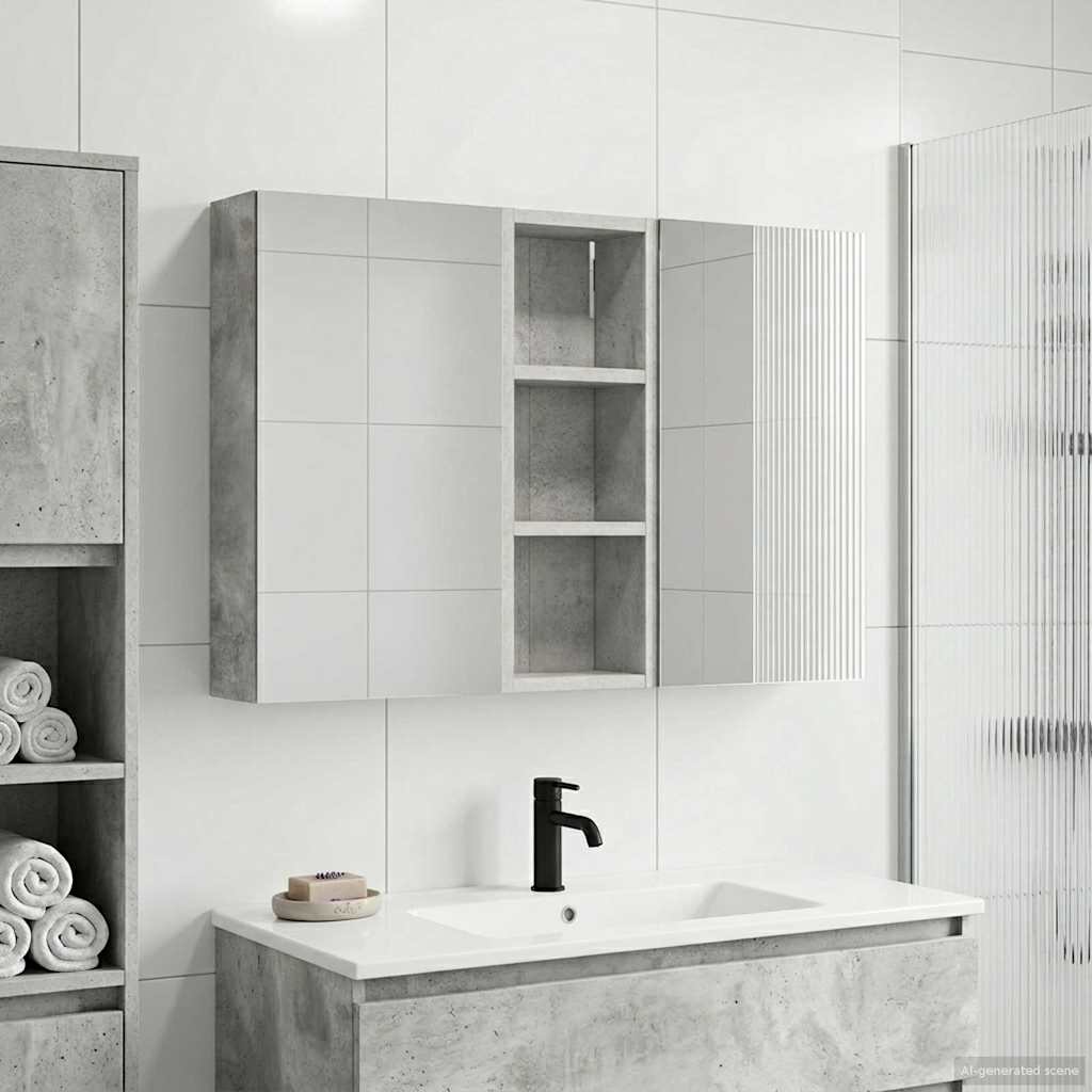 Badezimmerschrank-Set 3 pcs 80 x 10,5 x 50 cm Holzwerkstoff