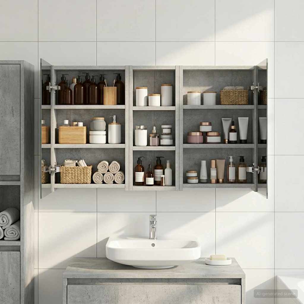 Badezimmerschrank-Set 3 pcs 80 x 10,5 x 50 cm Holzwerkstoff