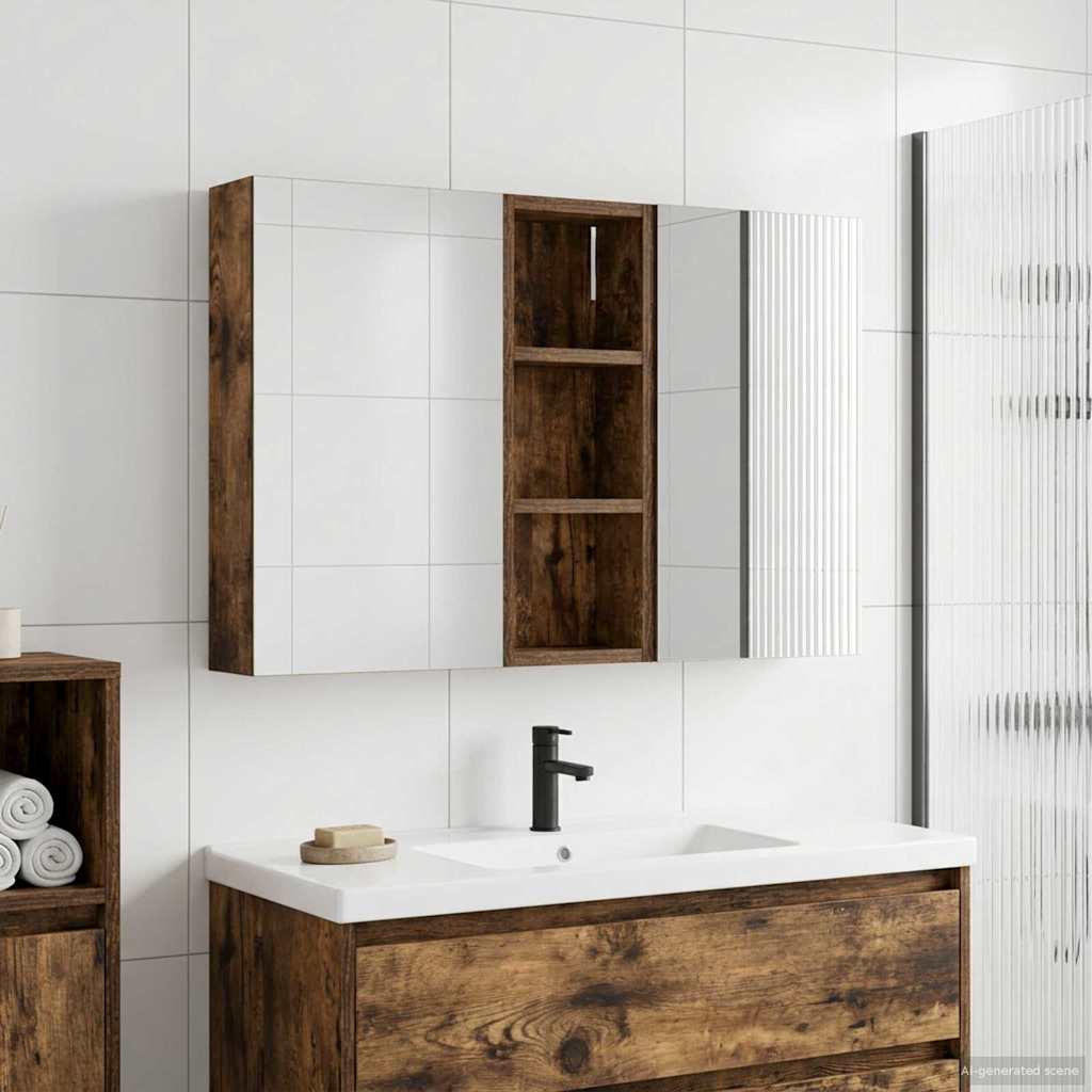 Badezimmerschrank-Set 3 pcs 80 x 10,5 x 50 cm Holzwerkstoff