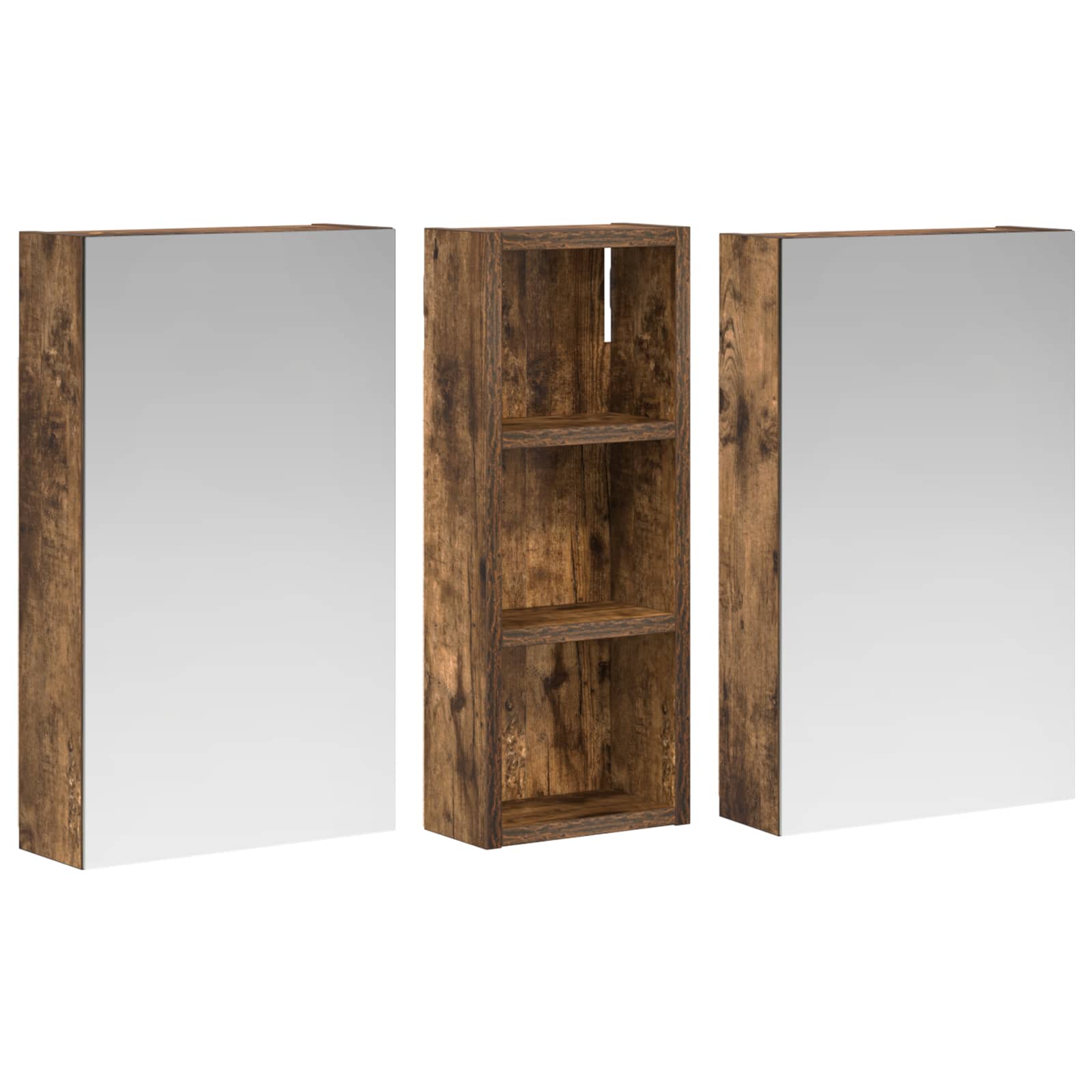 Badezimmerschrank-Set 3 pcs 80 x 10,5 x 50 cm Holzwerkstoff