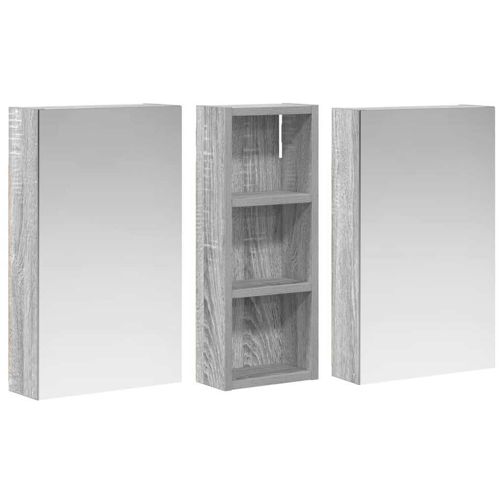 Badezimmerschrank-Set 3 pcs 80 x 10,5 x 50 cm Holzwerkstoff