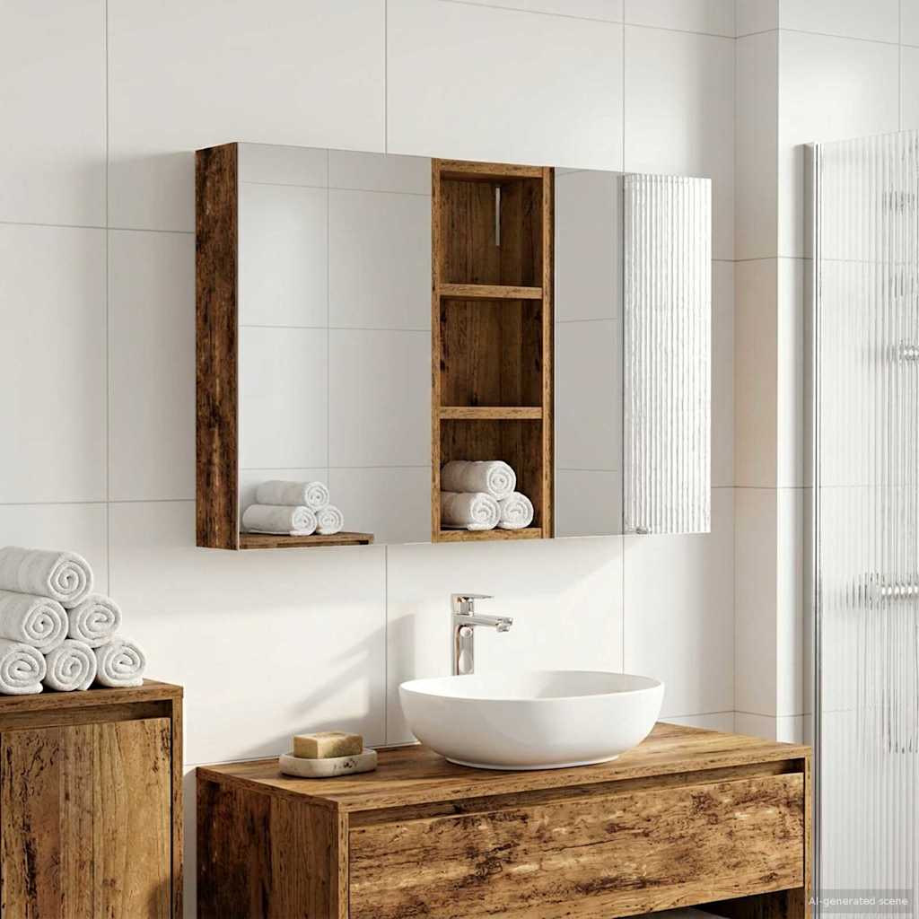 Badezimmerschrank-Set 3 pcs 80 x 10,5 x 50 cm Holzwerkstoff