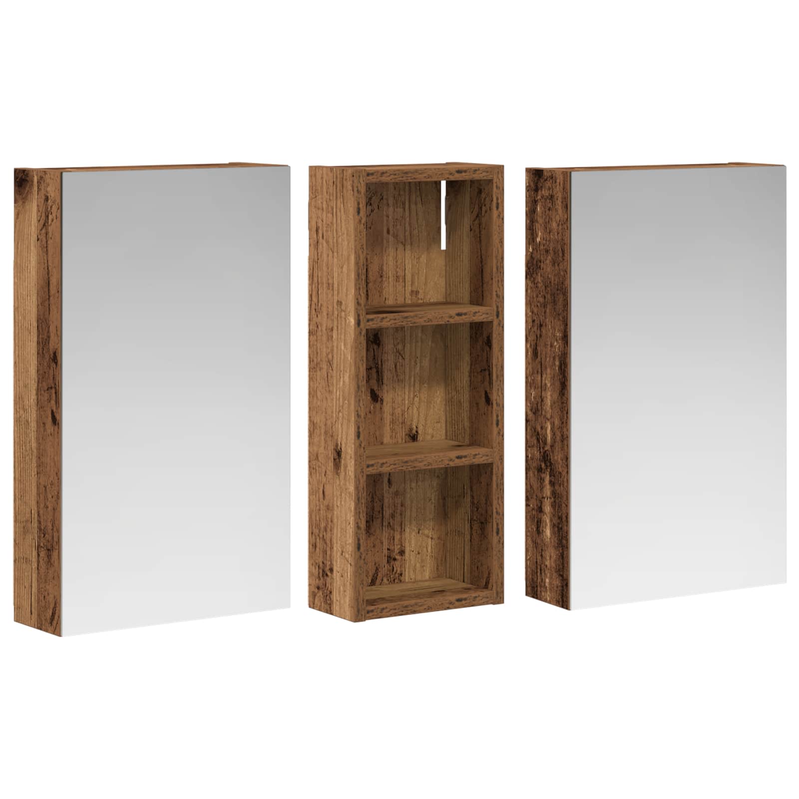 Badezimmerschrank-Set 3 pcs 80 x 10,5 x 50 cm Holzwerkstoff