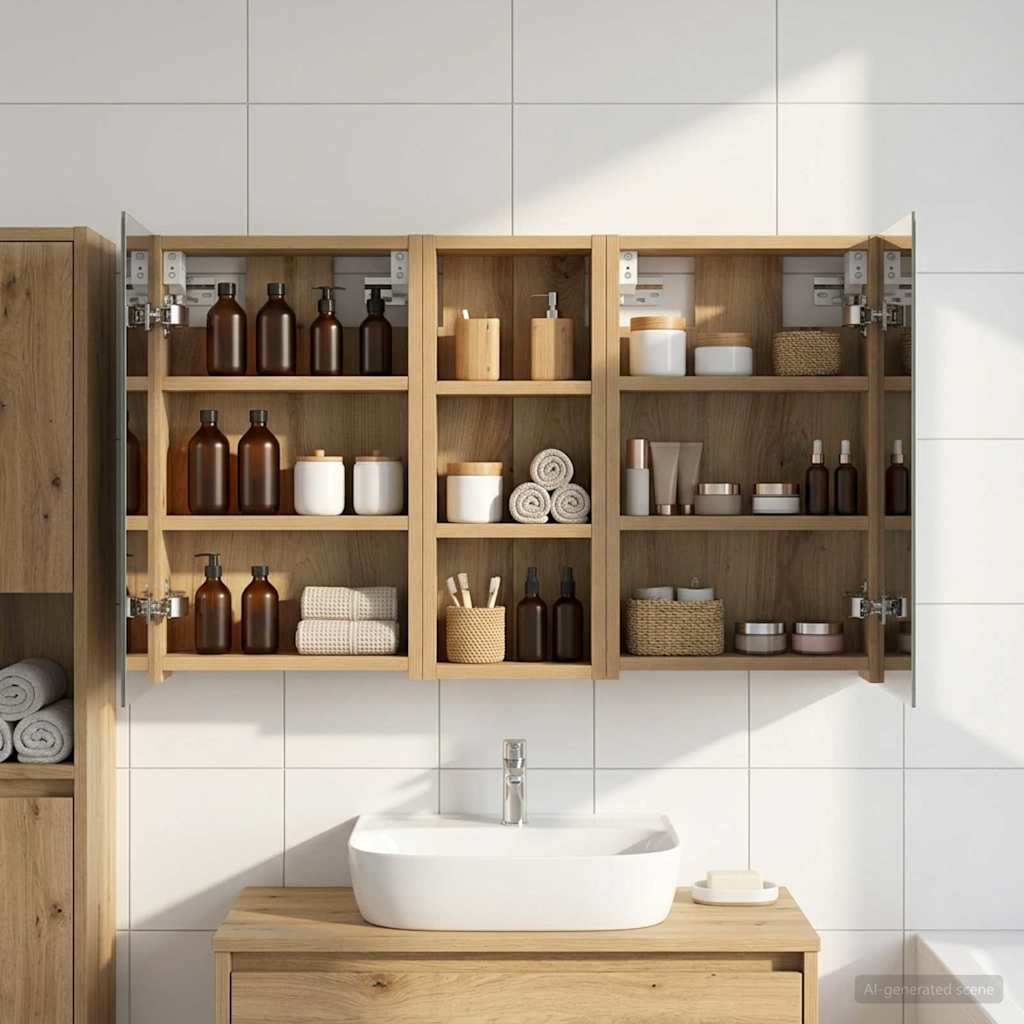 Badezimmerschrank-Set 3 pcs 80 x 10,5 x 50 cm Holzwerkstoff