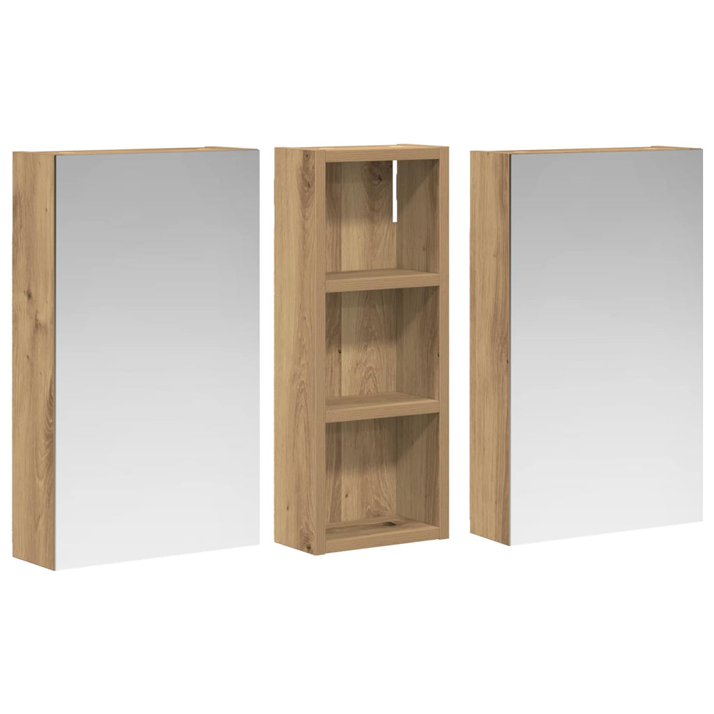Badezimmerschrank-Set 3 pcs 80 x 10,5 x 50 cm Holzwerkstoff