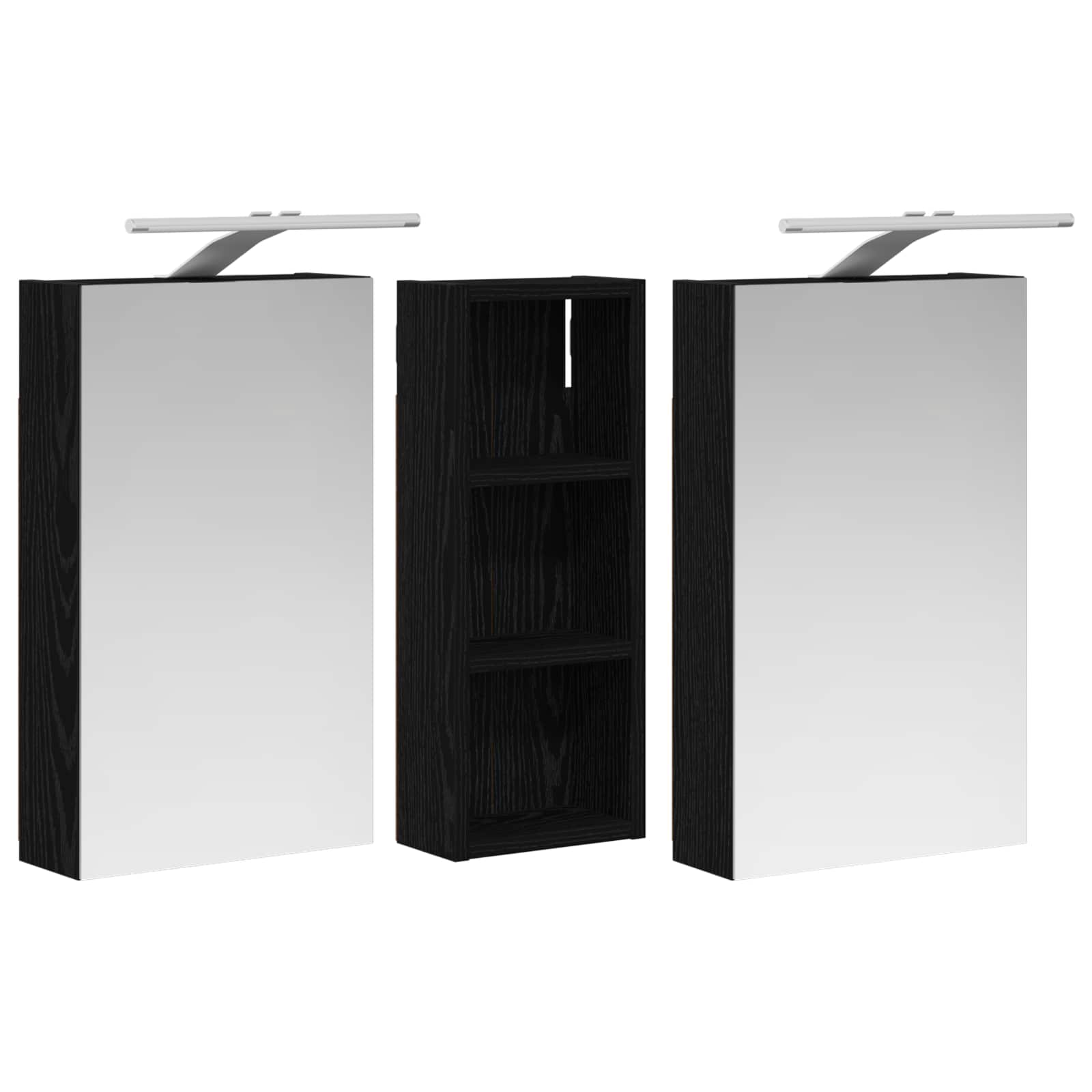 Badezimmerschrank-Set 3 pcs 80 x 10,5 x 50 cm Holzwerkstoff