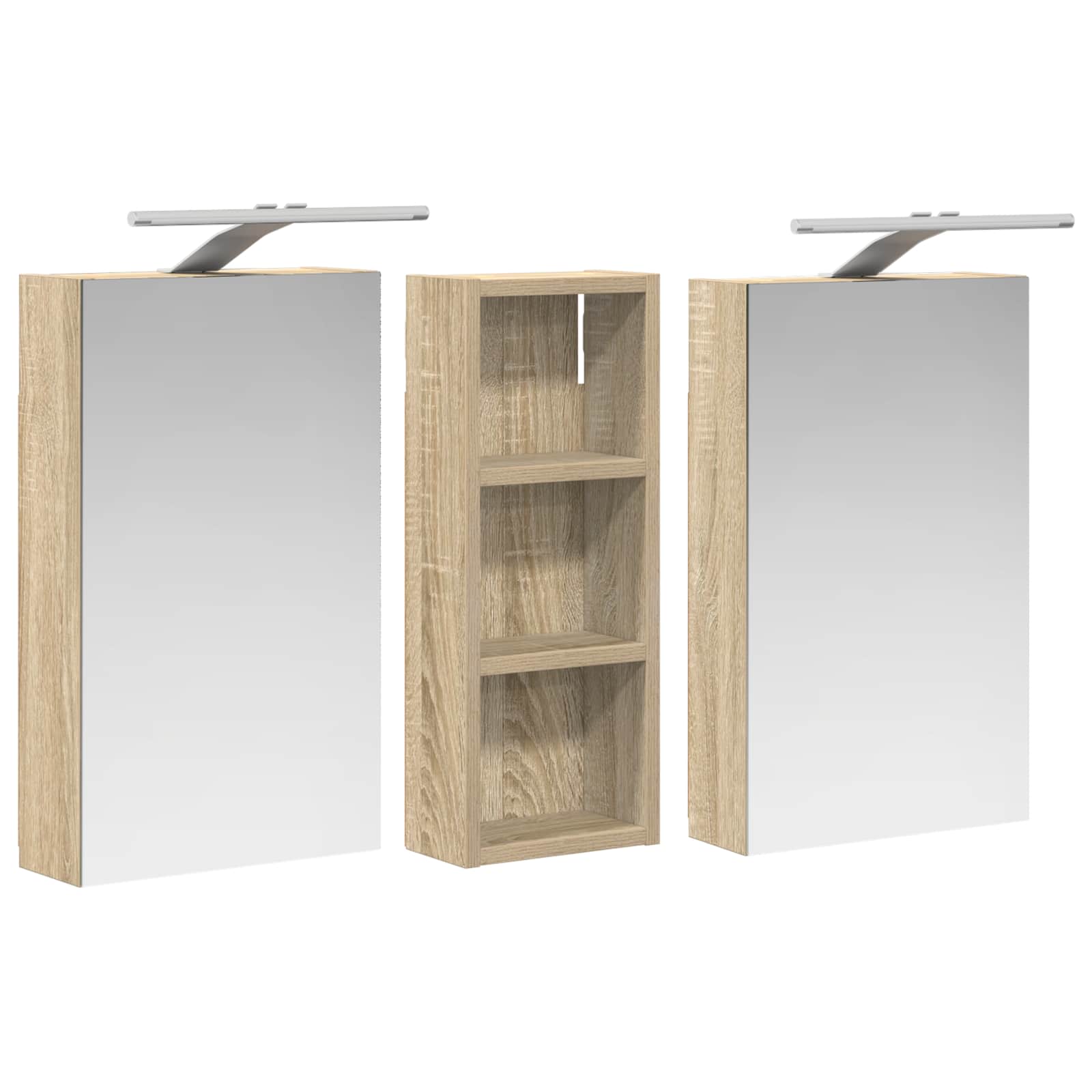 Badezimmerschrank-Set 3 pcs 80 x 10,5 x 50 cm Holzwerkstoff