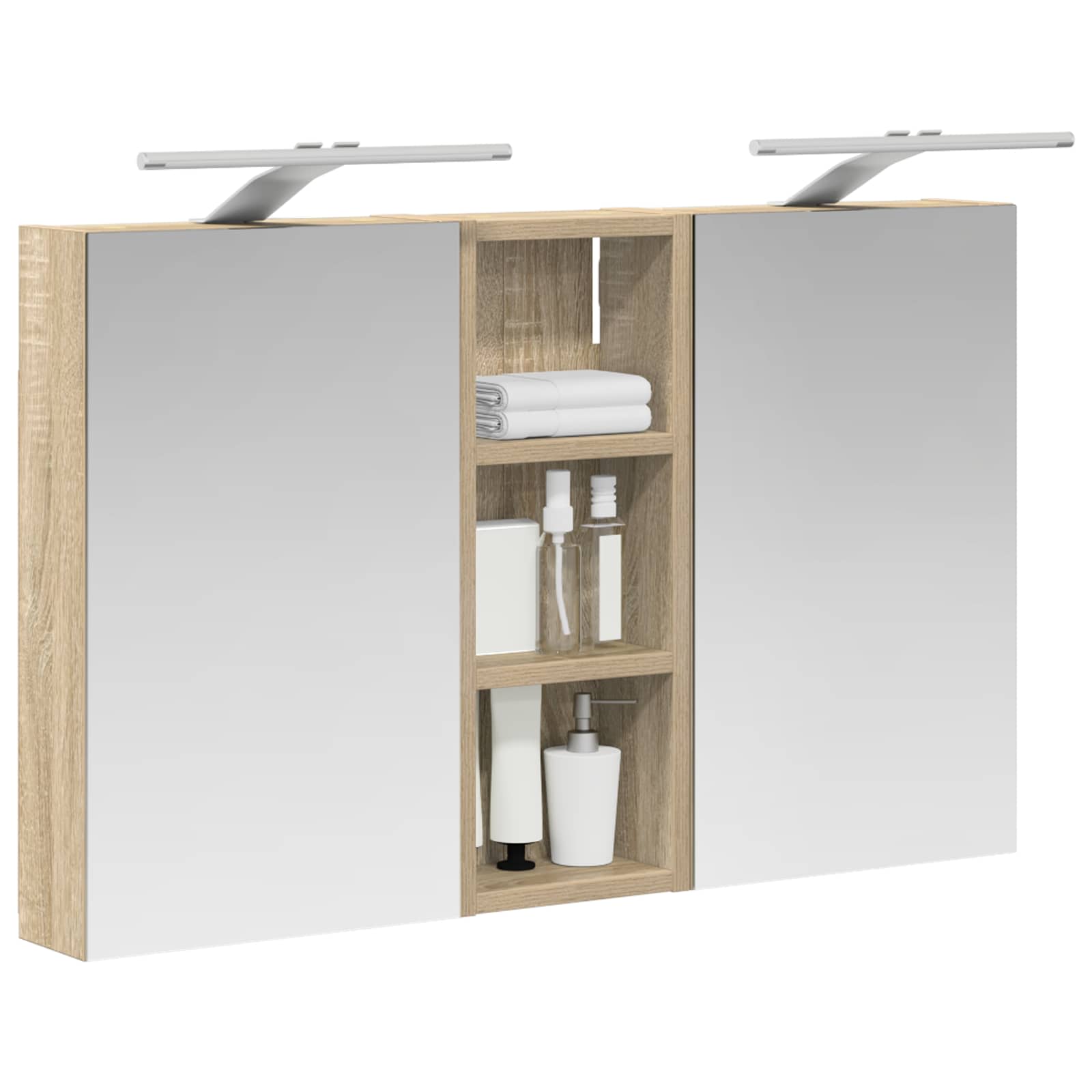 Badezimmerschrank-Set 3 pcs 80 x 10,5 x 50 cm Holzwerkstoff
