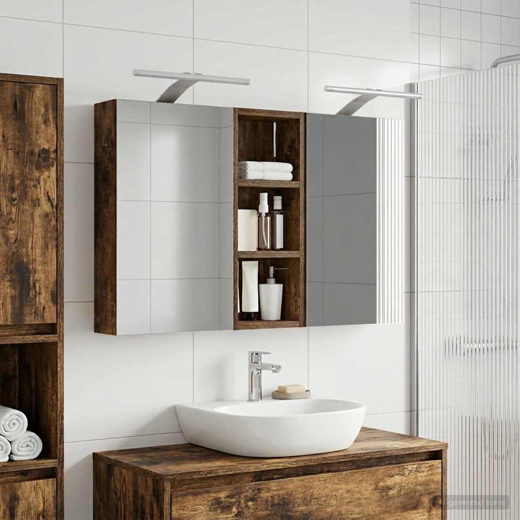 Badezimmerschrank-Set 3 pcs 80 x 10,5 x 50 cm Holzwerkstoff