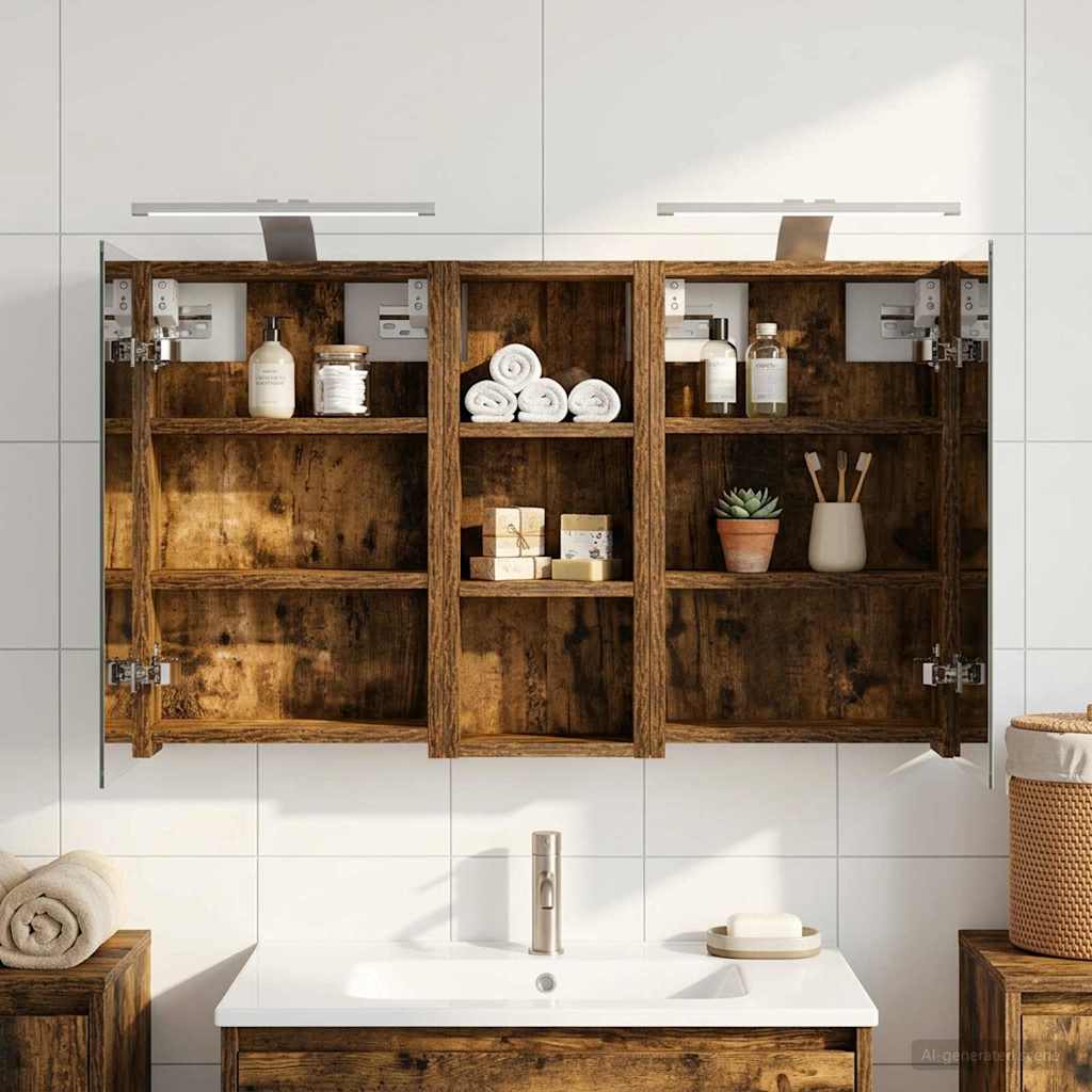 Badezimmerschrank-Set 3 pcs 80 x 10,5 x 50 cm Holzwerkstoff