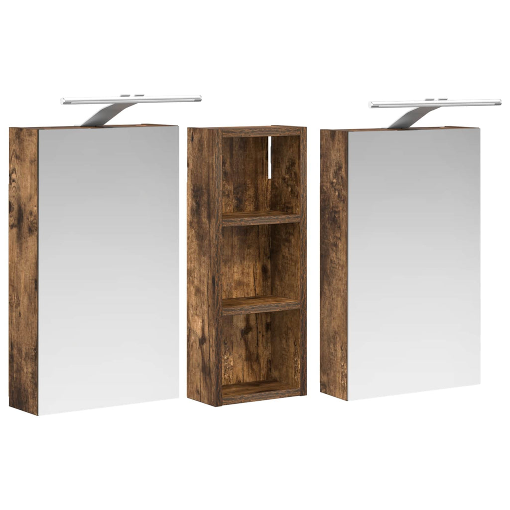 Badezimmerschrank-Set 3 pcs 80 x 10,5 x 50 cm Holzwerkstoff