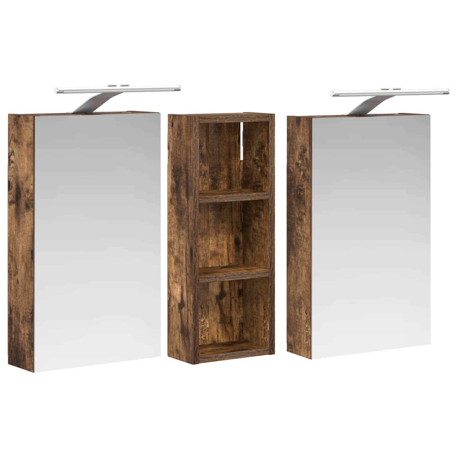 Badezimmerschrank-Set 3 pcs 80 x 10,5 x 50 cm Holzwerkstoff